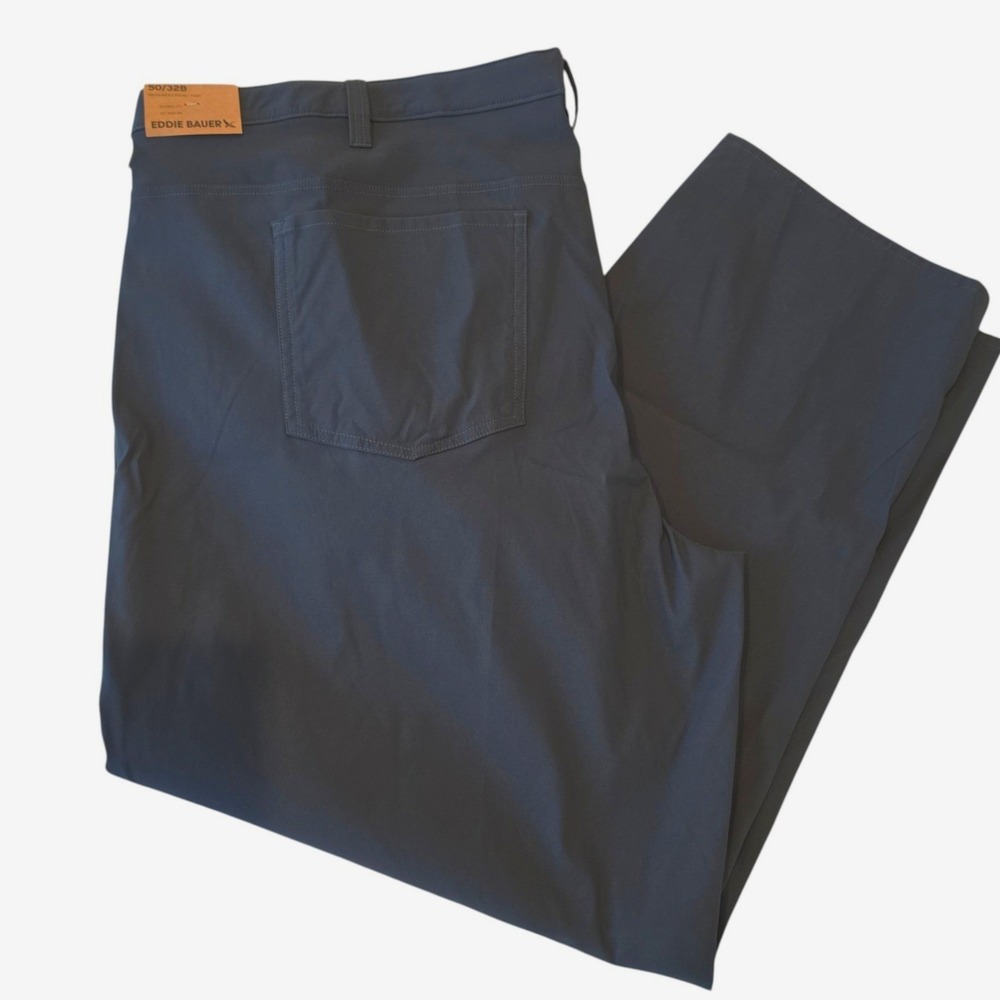 Eddie Bauer Mens Rainier 5-Pocket Pants Blue Storm Stretch Hiking 50x32